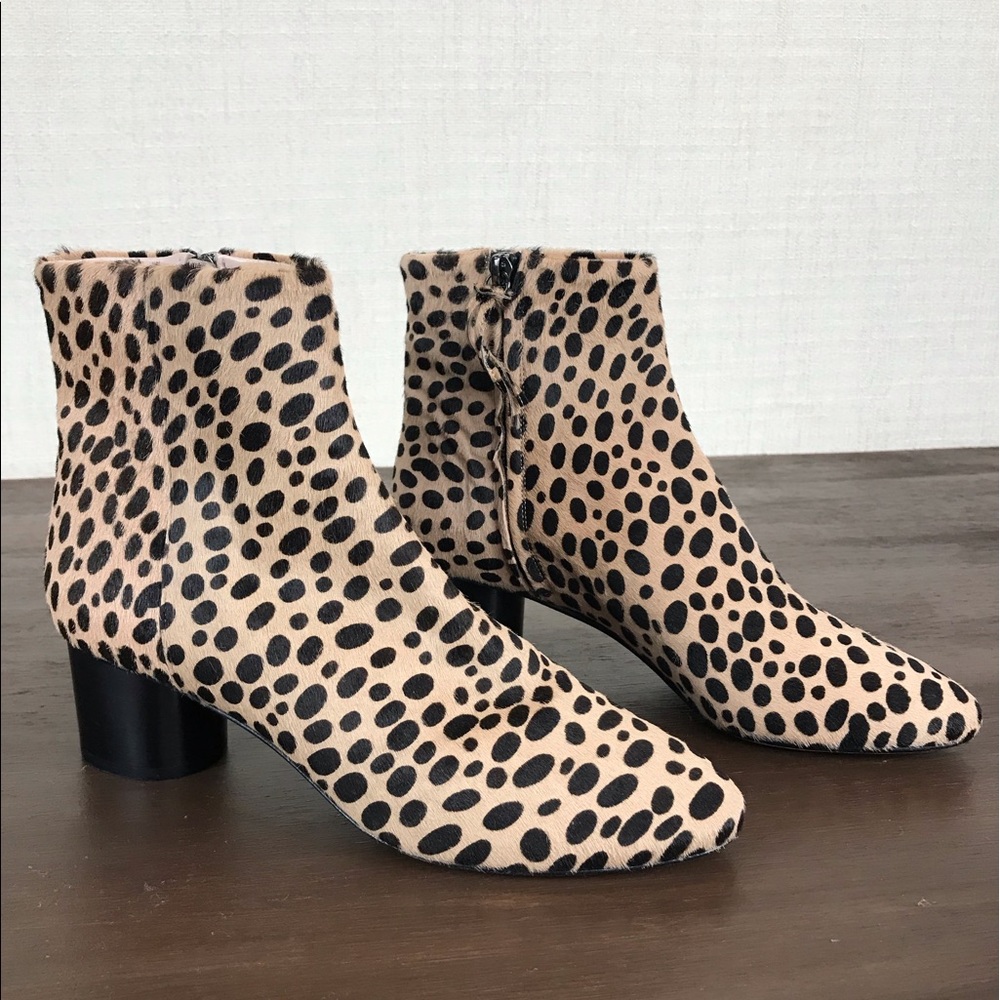 Cavallini leopard calf hair booties